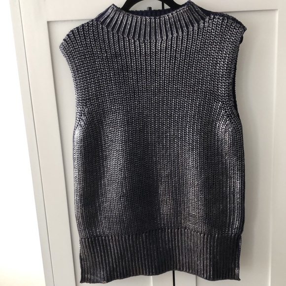 Anthro PILCRO OVERSIZED FOIL SWEATER VEST M - Picture 7 of 12